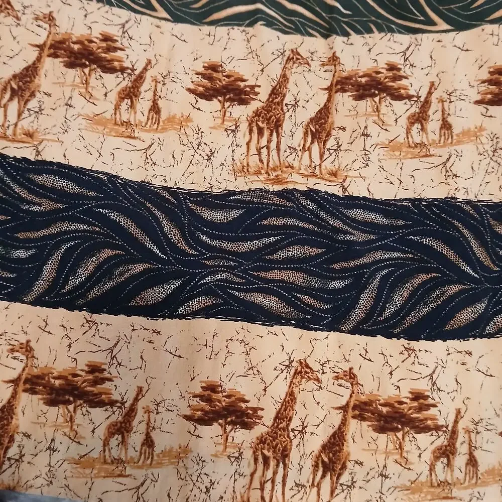 Vintage Intriguing Threads Safari Animal Midi Skirt Giraffe Zebra Lined Size‎ 12